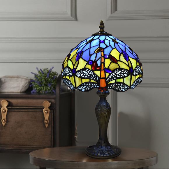 New Tiffany Table Lamp With Dragonfly Design 10 Inch Lamp Bedside Bedroom Lamp Decor  Decoration Desk