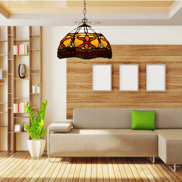 Tiffany Style Pendant Lamps Multicolored Stained Glass Desk Home Décor Stylish Classic