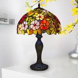 Tiffany 16 inch Table Lamp Multicoloured Flower Style Stained Glass Handmade E27