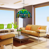 Green Dragonfly Tiffany Style Pendant Lamps Handcraft Glass Living Room Bulb E27