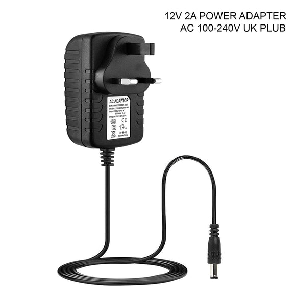 12V 2A DC Power Supply Adapter PSU Charger for CCTV Camera LED Strip UK Plug