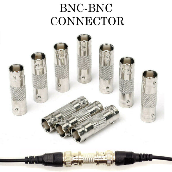 2 BNC TO BNC FEMALE CONNECTOR INLINE COAX CCTV CABLE ADAPTER JOINER CONNECT UK