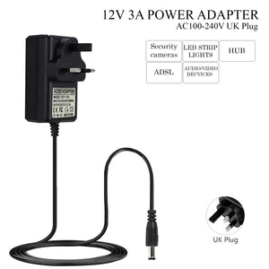 3A Power Supply Adapter DC 12V PSU Charger for CCTV Camera LED