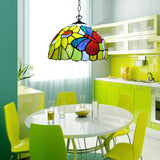 Tiffany Style Pendant Lamps Butterfly Style Stained Glass For Living Room