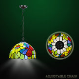 Tiffany Style Pendant Lamps Butterfly Style Stained Glass For Living Room