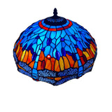 Tiffany Antique Blue Dragonfly Style 16 Inch Stained Glass Ceiling Shade Lamp UK